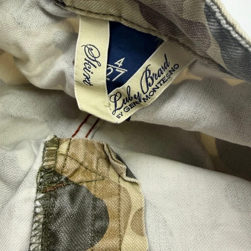 Y2K Lucky Brand Mini Skirt Green Camo Cargo Pockets‎ Sz 4/27 2000's Grunge